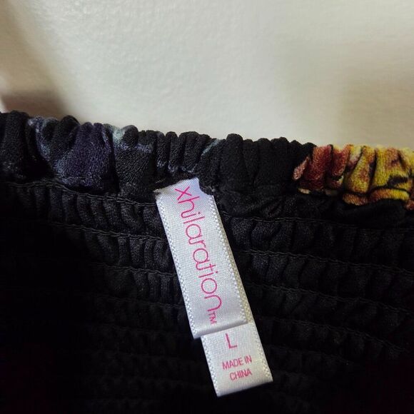 EUC XHILARATION FLORAL BUSTIER TANK SHORT DRESS SIZE L - Picture 10 of 13